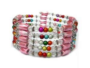 36inch Lampwork Glass Beads,Magnetic Wrap Bracelet Necklace All in One Set